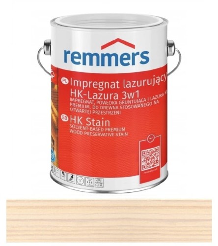 Przejdź do produktu Remmers HK-Lazura - impregnat do drewna 3w1 BIAŁY 5L 