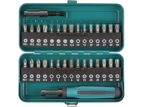 Przejdź do produktu Wolfcraft 1388000 - zestaw bitów z wkrętakiem w kasecie metalowej [32 el.]