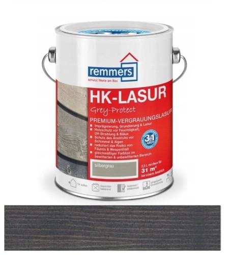 Przejdź do produktu Remmers HK-Lazura Grey Protect - impregnat do drewna 3w1 ANTRACYT 5L 